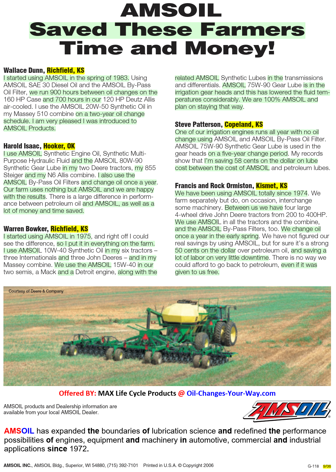 AMSOIL Saved These Farmers TIME and MONEY
