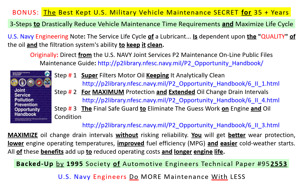 BONUS The Best Kept U.S. Military Vehicle Maintenance SECRET for 35 + Years