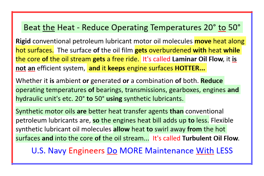 Beat the Heat - Reduce Operating Temperatures 20 to 50 Degrees